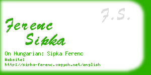 ferenc sipka business card